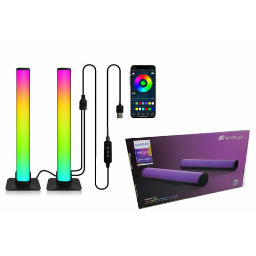 Светильник декоративный Светодиодные умные RGB лампы Led светильники с пультом управления и Bluetooth для компьютера и телевизора Черный 2239₽