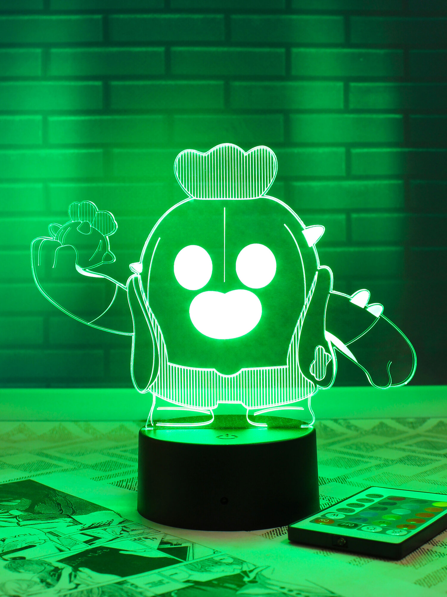 Ночник Игра Бравл Старс - Brawl Stars . Подарок геймеру — декор для игровой комнаты с символикой популярных игр, узнаваемыми персонажами и атмосферой киберспорта. — фото 1