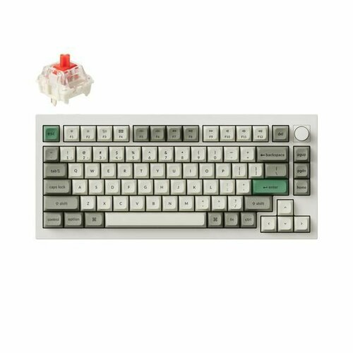 Беспроводная механическая клавиатура Keychron Q1 Max 75 цвет Shell White Английская раскладка RGB Hot Swap кейкапы без подсветки тактильные переключатели Gateron Jupiter Red 24619₽