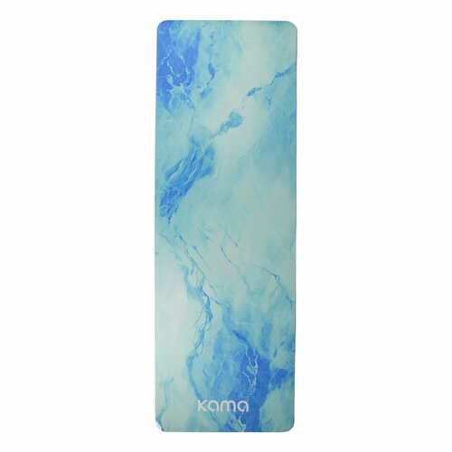 Коврик для йоги и фитнеса Kama 6 мм нескользящий TPE микрофибра голубой лед 2444₽