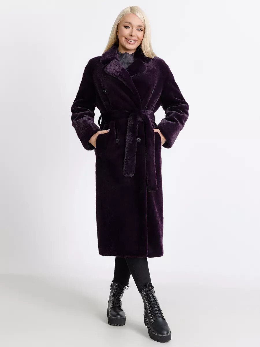 Шуба, размер 44, фиолетовый
