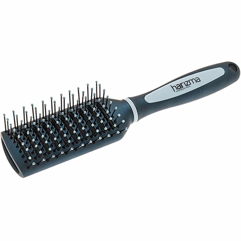 Щётка для волос Harizma H10604, массажная, искусственная щетина, продувная