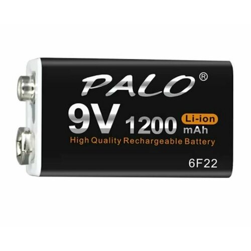 Аккумулятор Крона Palo 9V Li-ion 1200mAh microUSB черный
