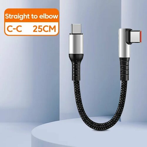 Olaf 25 см/50 см USB Type C кабель 6A короткий Type C к Type C шнур для быстрой зарядки и передачи данных для iphone 15 Samsung Внешний аккумулятор USB C кабель, S To E CC 25cm