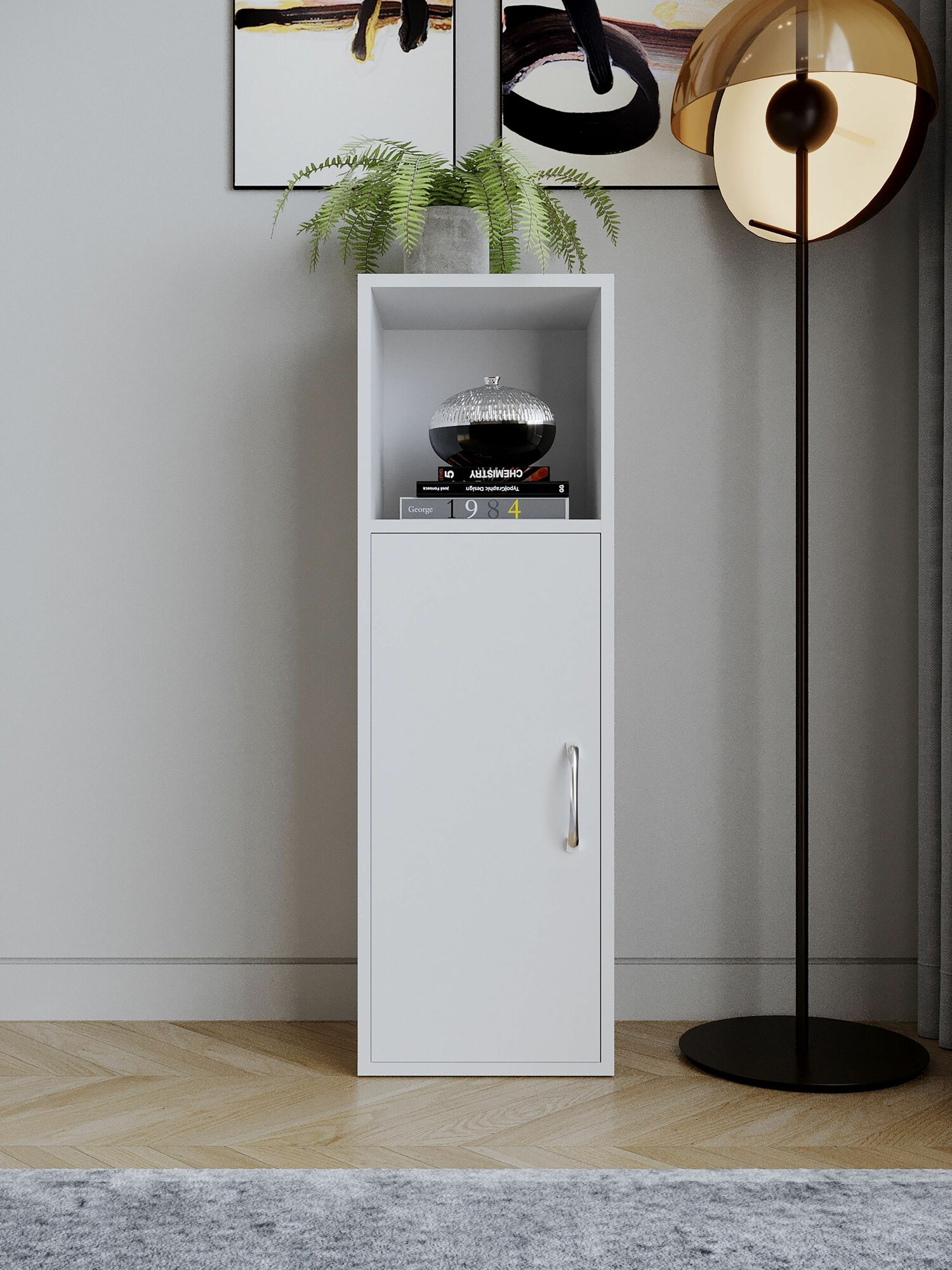 Тумба-пенал, шкаф, ЛДСП, напольная, с полкой, 32 см x 25 см x 100 см — фото 1