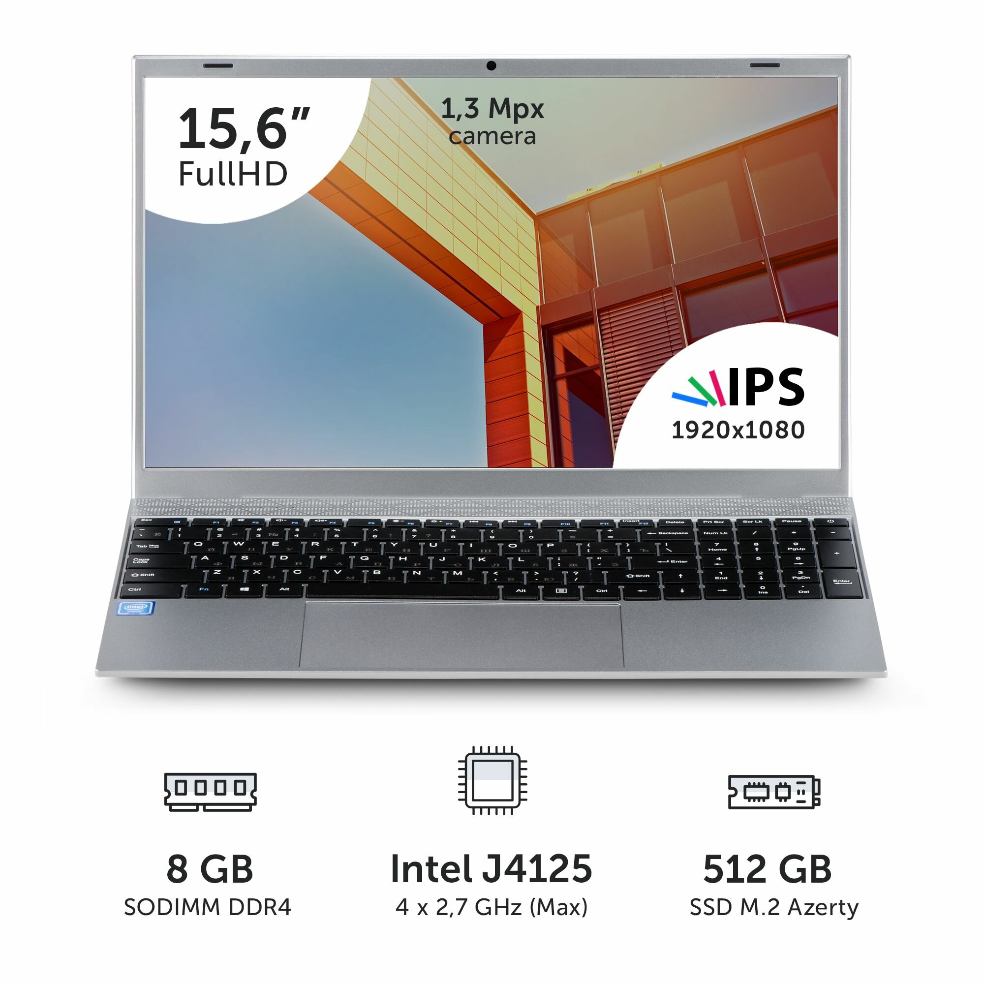 Ноутбук Azerty AZ-1507 (15.6" IPS 1920x1080, Intel J4115 4x2.0GHz, 8Gb DDR4, 512Gb SSD)