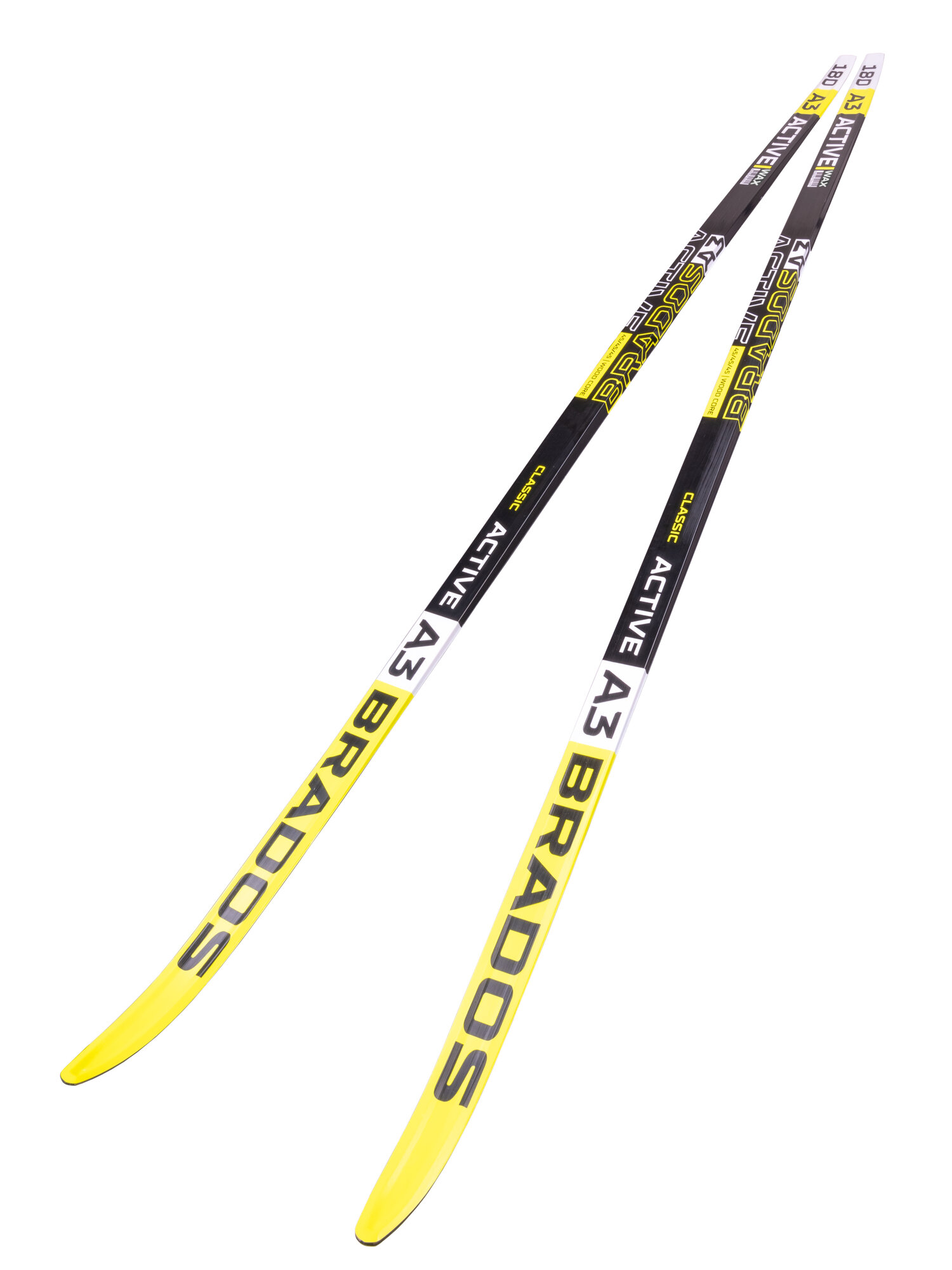 Лыжи беговые STC Brados Active A3 Yellow 180 см без насечек для взрослых и подростков