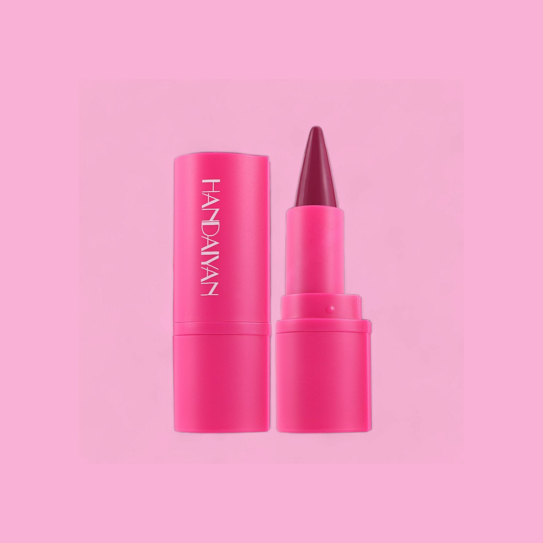 Помада-карандаш HANDAYAN, для губ, малиновая, 2 в 1, карандаш и помада — фото 1