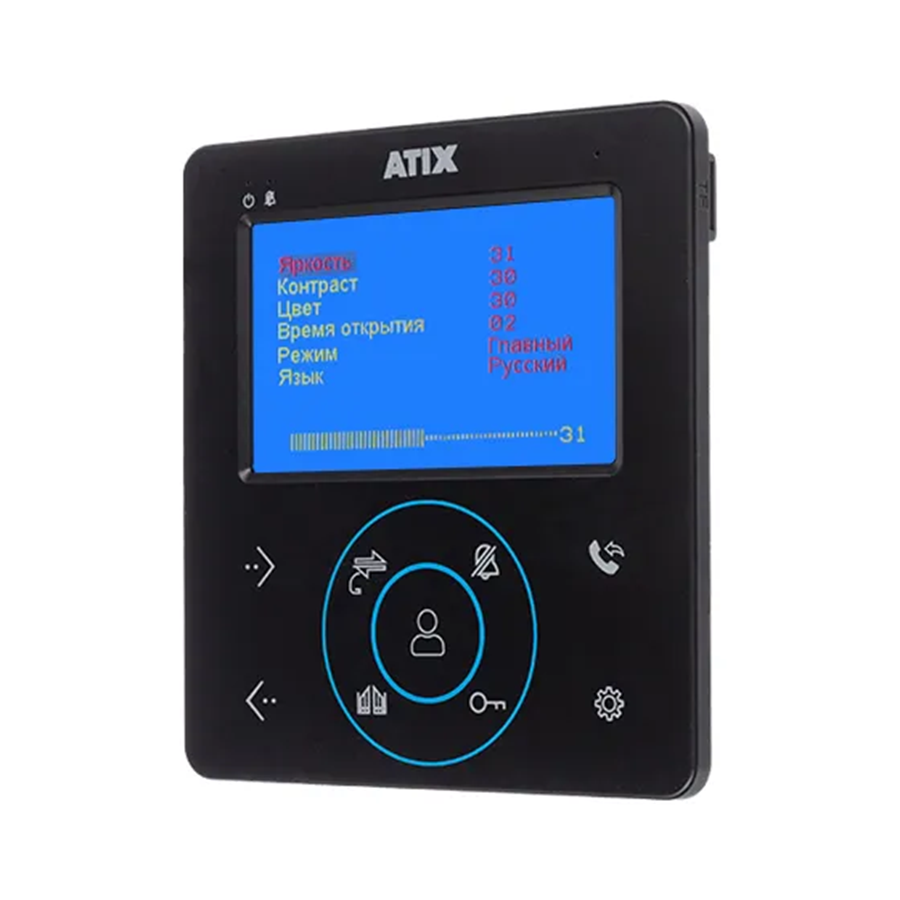 Комплект видеодомофонии Atix AT-I-K410C, TFT экран 4.3", сенсорное управление, IP65