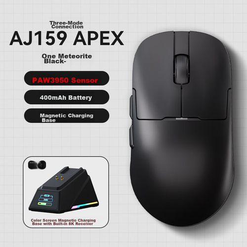 Игровая мышь AJAZZ AJ159 APEX Wireless Wired24GBluetooth Tri-Mode Original PAW3950 8K Black 6011₽