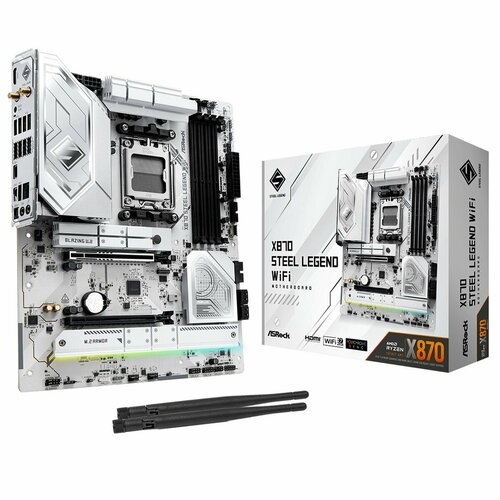 Материнская плата ASRock X870 STEEL LEGEND WIFI AM5 AMD X870 ATX RTL X870 STEEL LEGEND WIFI 37990₽