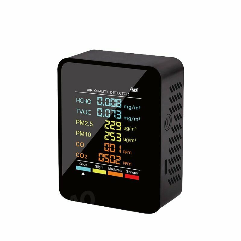 Монитор качества воздуха, с датчиком CO2, PM2,5, PM10, HCHO, TVOC, CO, USB-C