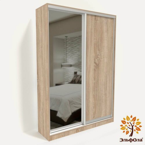 Изображение товара Шкаф-купе ЭльфОла "Гранд" 152*60*220 см, дуб сонома, профиль серебро