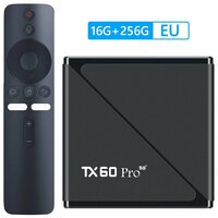 TX60 PRO Android 16 Smart TV Box 14K 2.4G / 5G Dual WiFi 6 медиаплеер Set Top Box Quad Core16GB 256GB, EU 16G 256G