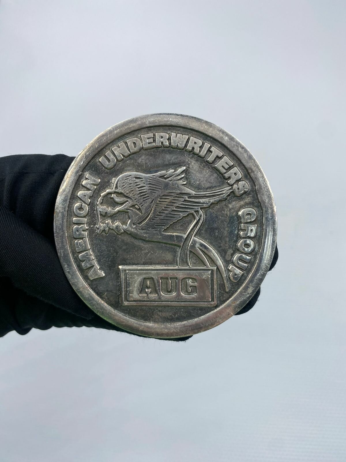 Настольная медаль "American underwriters group aug Страхования" д-75 мм 120 гр! немагнитная