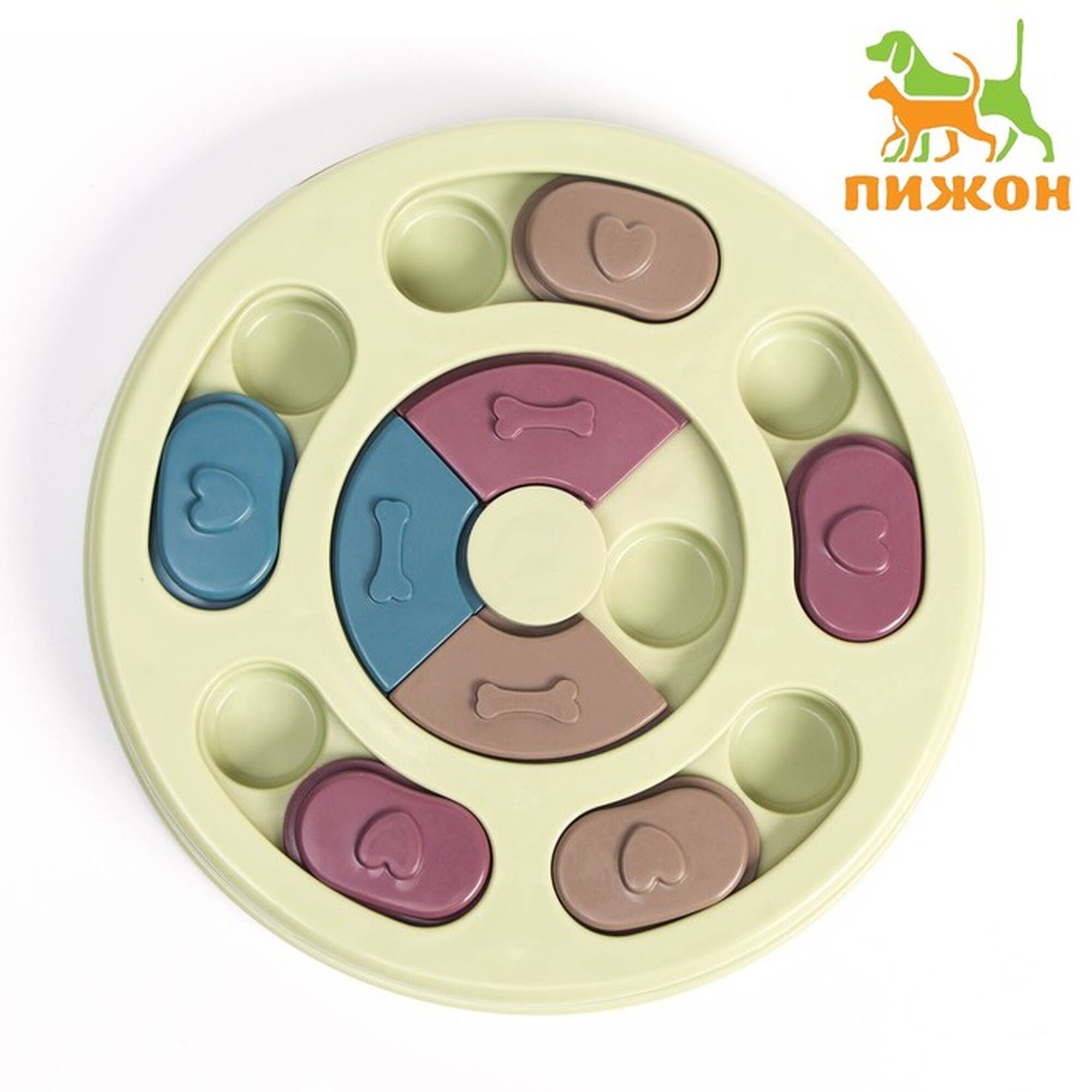 Игрушка интеллектуальная для лакомств 14 х 3 см зелёная