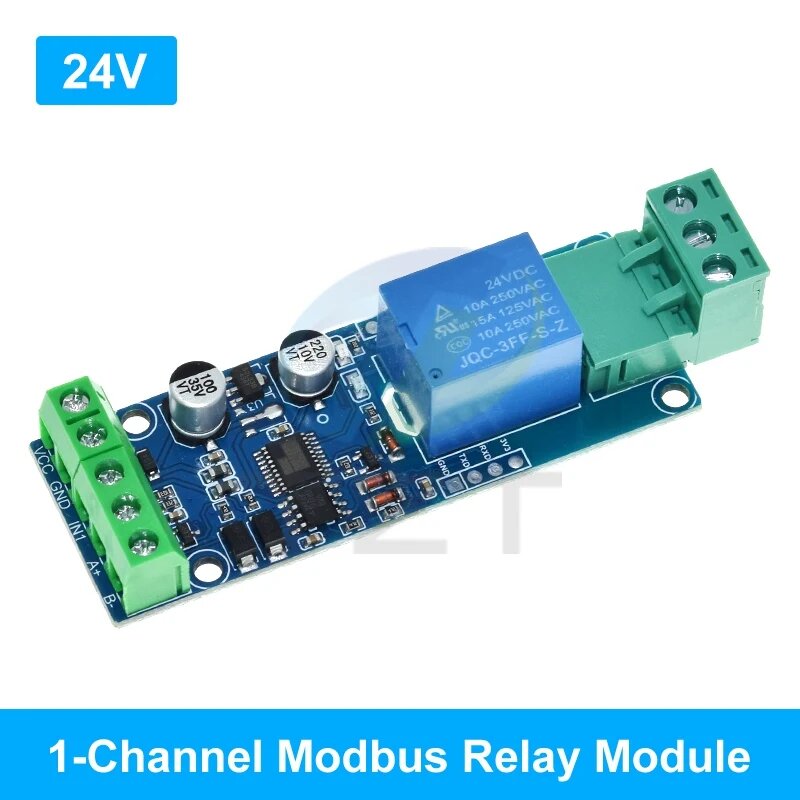 Релейный модуль Modbus-RTU 1/2/4/8 каналов 10A 5 В 12 В 24 В Переключатель Входной выход Оптопара Изоляция RS485 TTL Связь, 24V 1 Channel