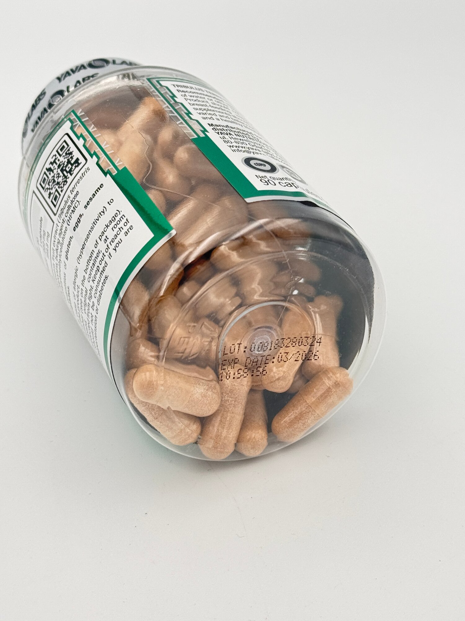 Бустер Yava Labs Tribulus Terrestris, тестостерон для мужчин, 90 капсул — фото 1