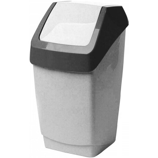 Ведро для мусора Idea с крышкой-вертушкой Хапс 15 л пластик серое (26х25х46 см)