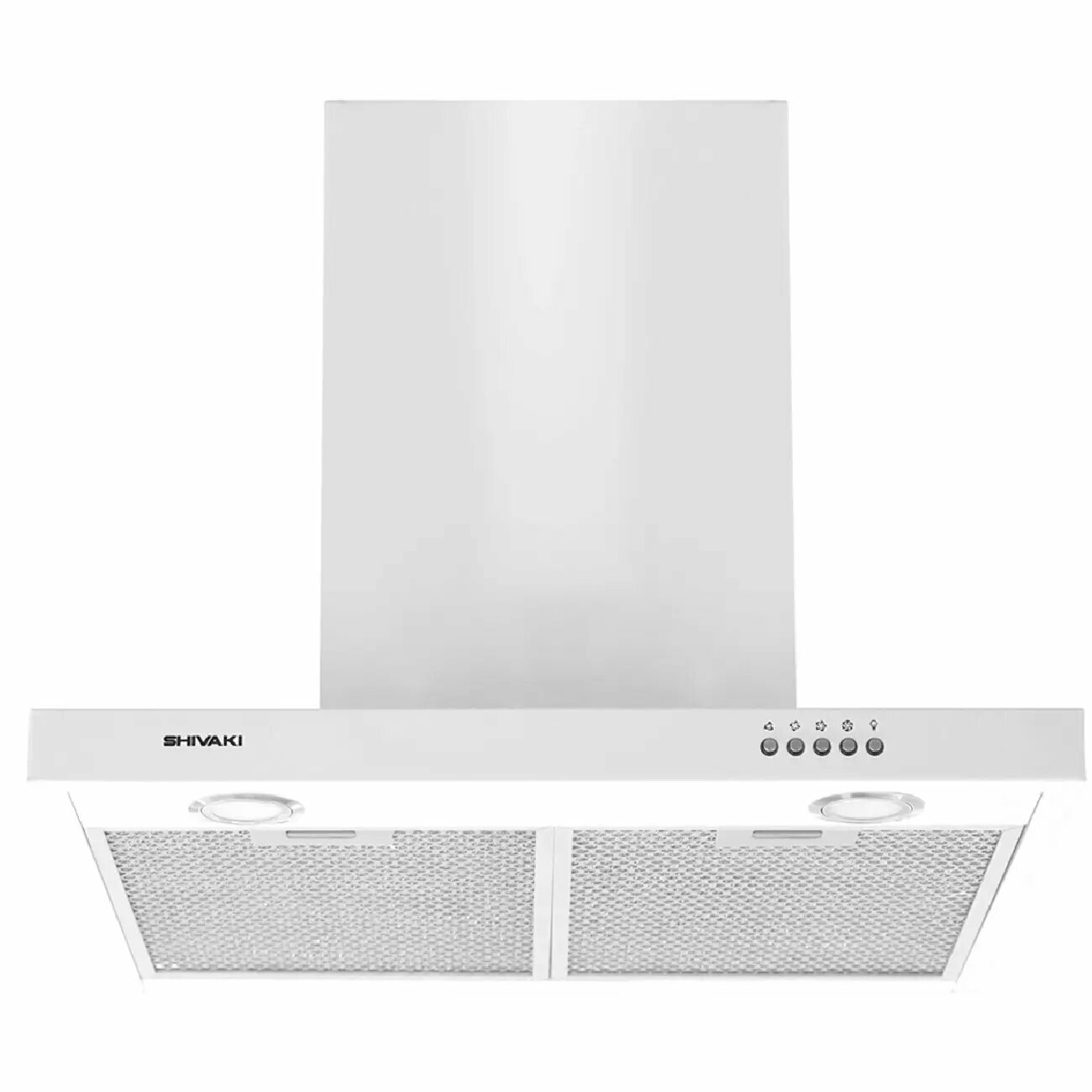 Вытяжка Shivaki 1460 T SHAPE (White), 900, Антивозвратный клапан, кнопочное, Узбекистан, 210 Вт