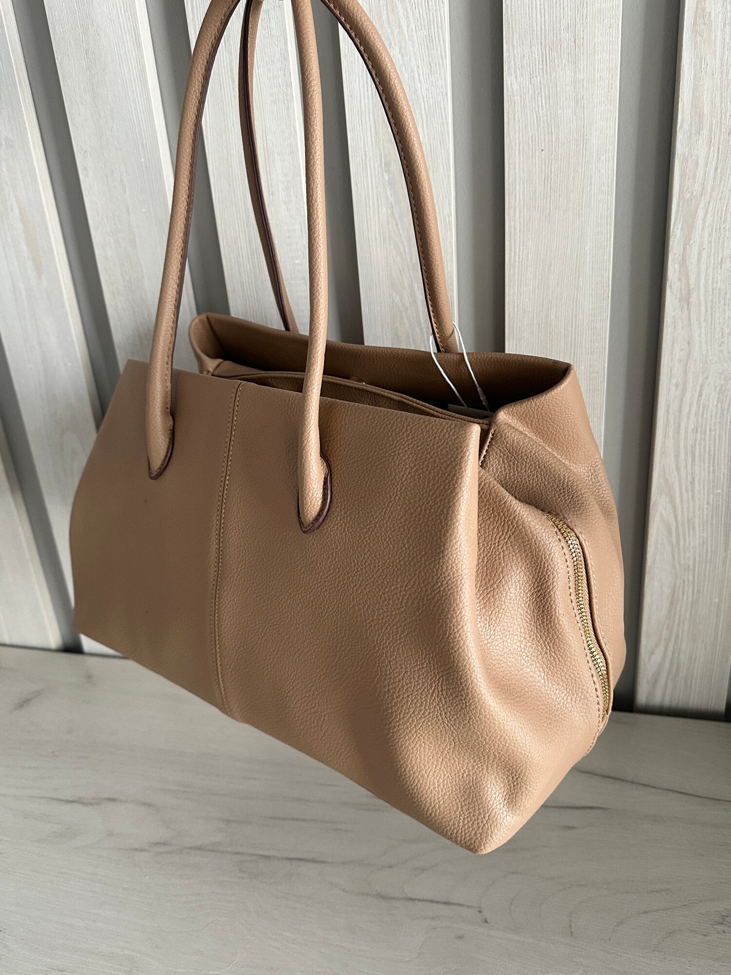 Сумка тоут INK Tout Bag, фактура тиснение, бежевый — фото 1