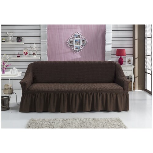 фото Чехол bulsan для дивана трехместный, коричневый