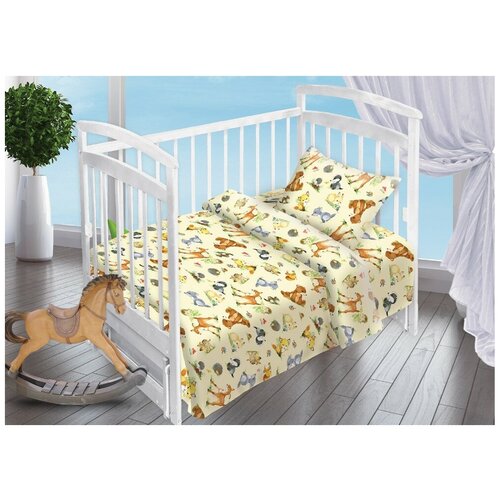 комплект детского постельного белья для новорожденных Valtery Комплект в кроватку Лесные Обитатели 13018 (3 предмета) разноцветный