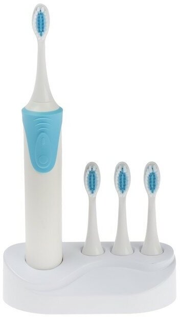 Электрическая зубная щётка Luazon LP-009, вибрационная, 8500 дв/мин, 4 насадки, 2хАА, синяя 7915636 - фотография № 10
