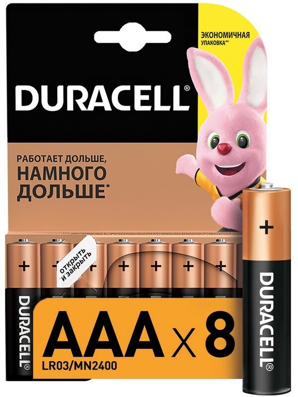 Батарейки DURACELL BASIC ААA/LR03-8BL