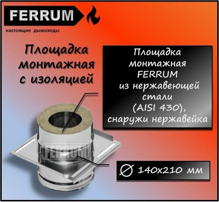 Площадка монтажная ф 140х210 (430 + нерж.) Ferrum - фотография № 1