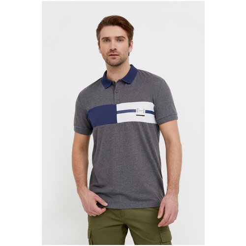 фото Поло finn flare b21-22035m размер 3xl, серый меланж (252)