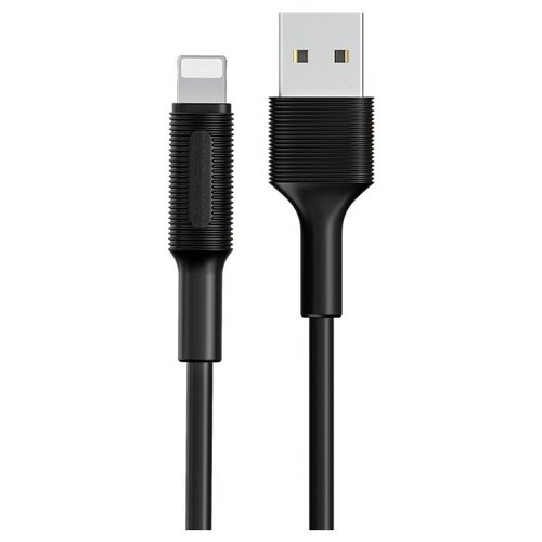 Кабель Borofone USB - Lightning EzSync (BX1) только для зарядки, 1 м, 1 шт., черный чехол книжка kaufcase для телефона apple iphone 13 pro max 6 7 черный трансфомер