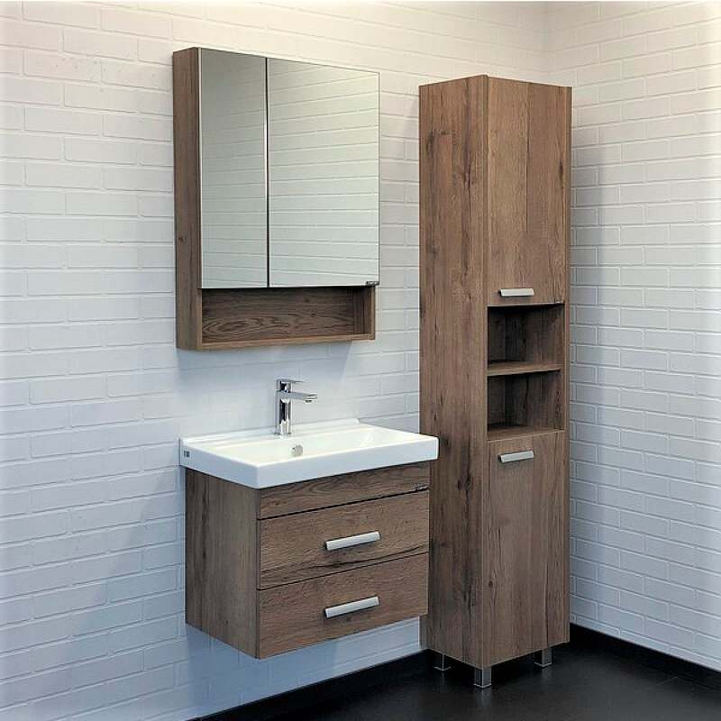 Зеркальный шкаф Comforty дуб темный, 00-00008850 - фото №7