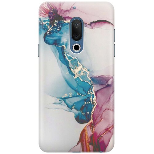 фото Re:pa накладка transparent для meizu 15 с принтом "сине-розовый мрамор"