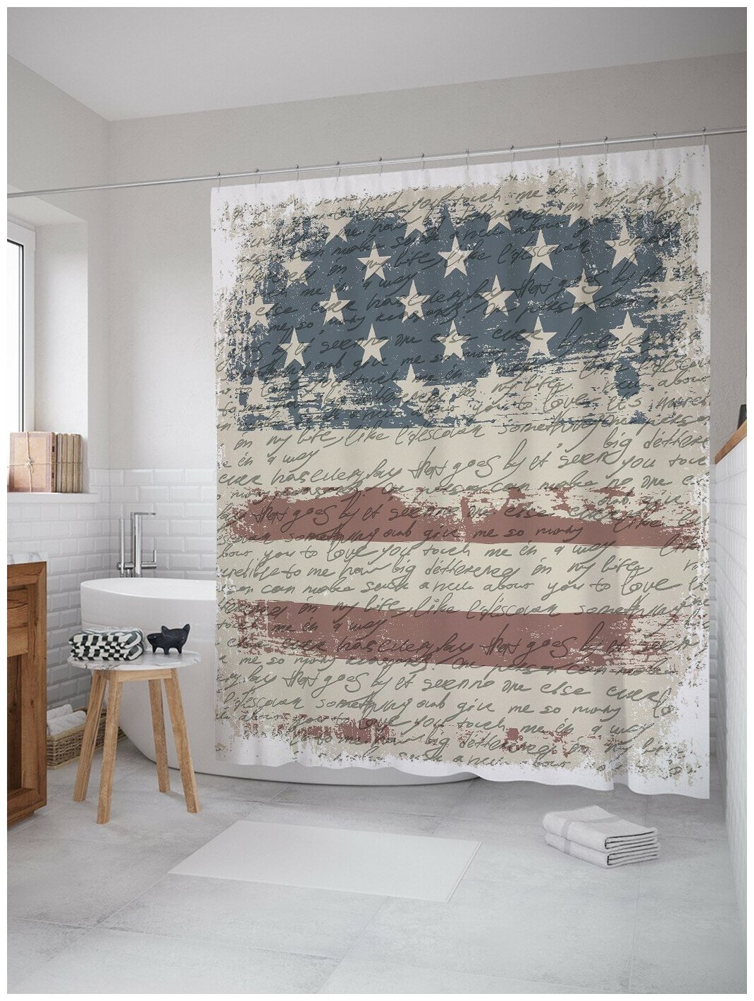 Штора для ванной JoyArty Американский флаг и письмо 180х200 (sc-5037)