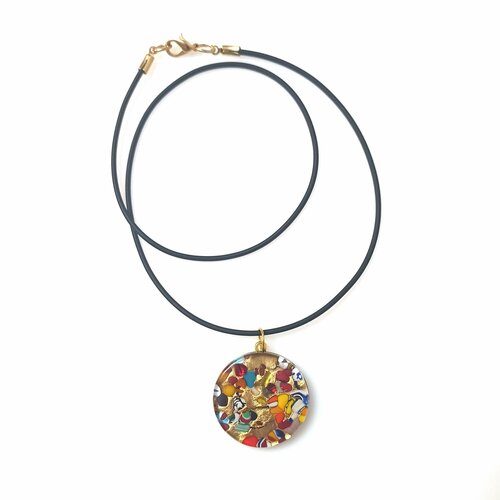 Колье arte di murano, муранское стекло, длина 50 см, золотой, мультиколор