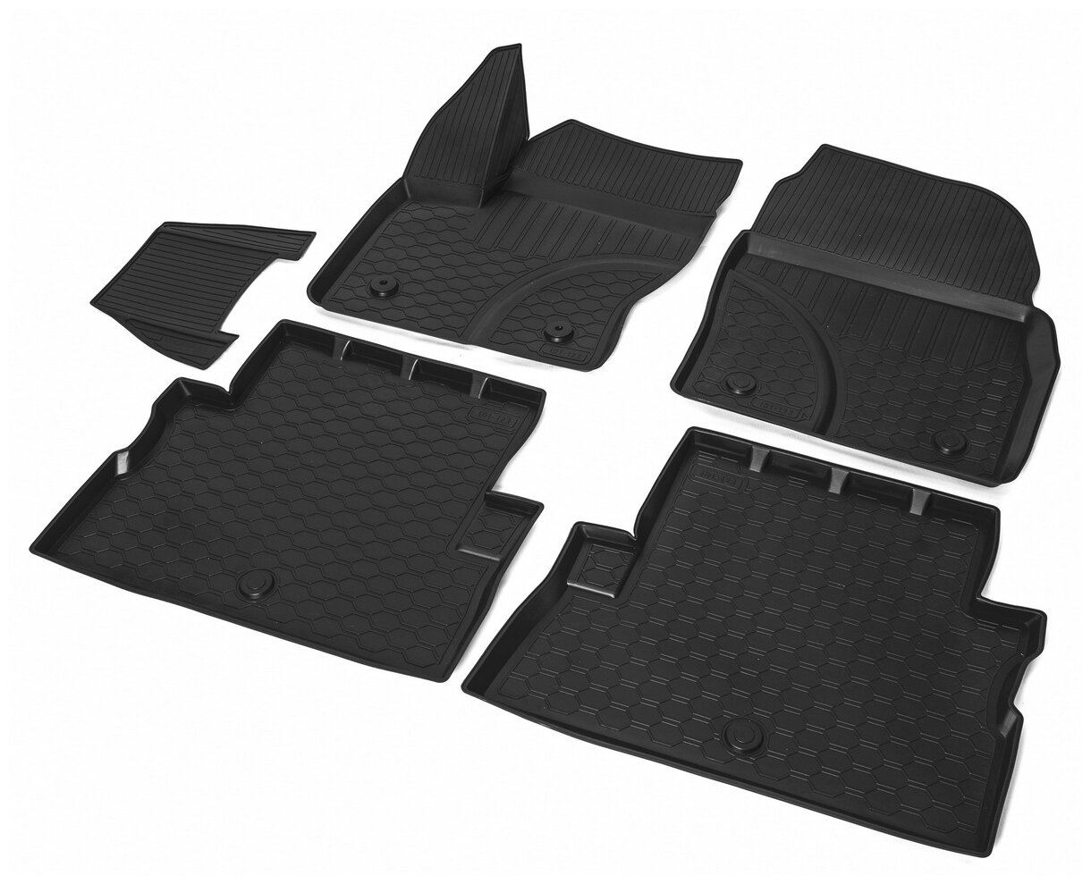 Комплект автомобильных ковриков в салон Ford Kuga II 2013-2017 2016-н.в., полиуретан, с крепежом, 5 шт.
