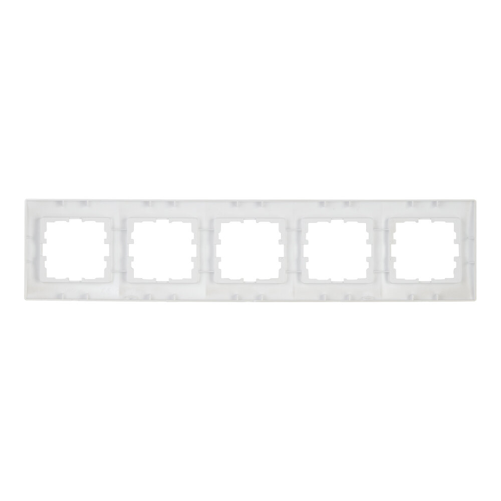 Рамка для розеток и выключателей Lezard Karina 5 постов горизонтальная цвет жемчужный белый перламутровый - фото №6