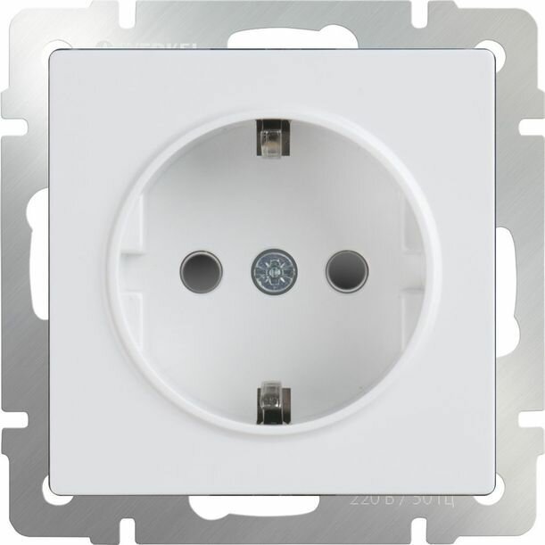 Штепсельная розетка встраиваемая WERKEL 16A 250V WL01-SKGS-01-IP31 / W1171101 с/з и шторками белый