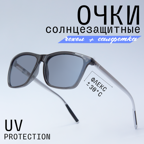 фото Солнцезащитные очки , вайфареры, оправа: пластик, с защитой от уф, поляризационные, зеркальные, серый mioform