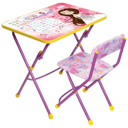 фото Комплект nika стол + стул маленькая принцесса (ку1/17) 60x45 см розовый