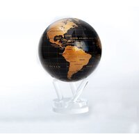 Глобус самовращающийся черный с золотом с политической картой Мира Mova Globe