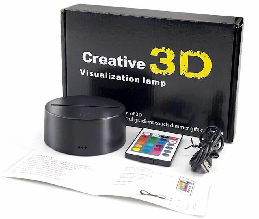 Ночник с маркером и пультом Creative RGB 3D, декоративный светильник детский (с USB кабелем) - фотография № 2