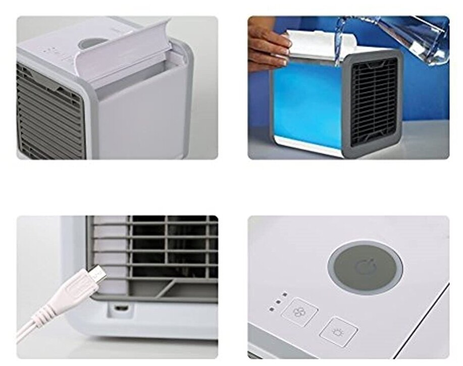 Мини кондиционер с увлажнением воздуха и подсветкой (Белый)