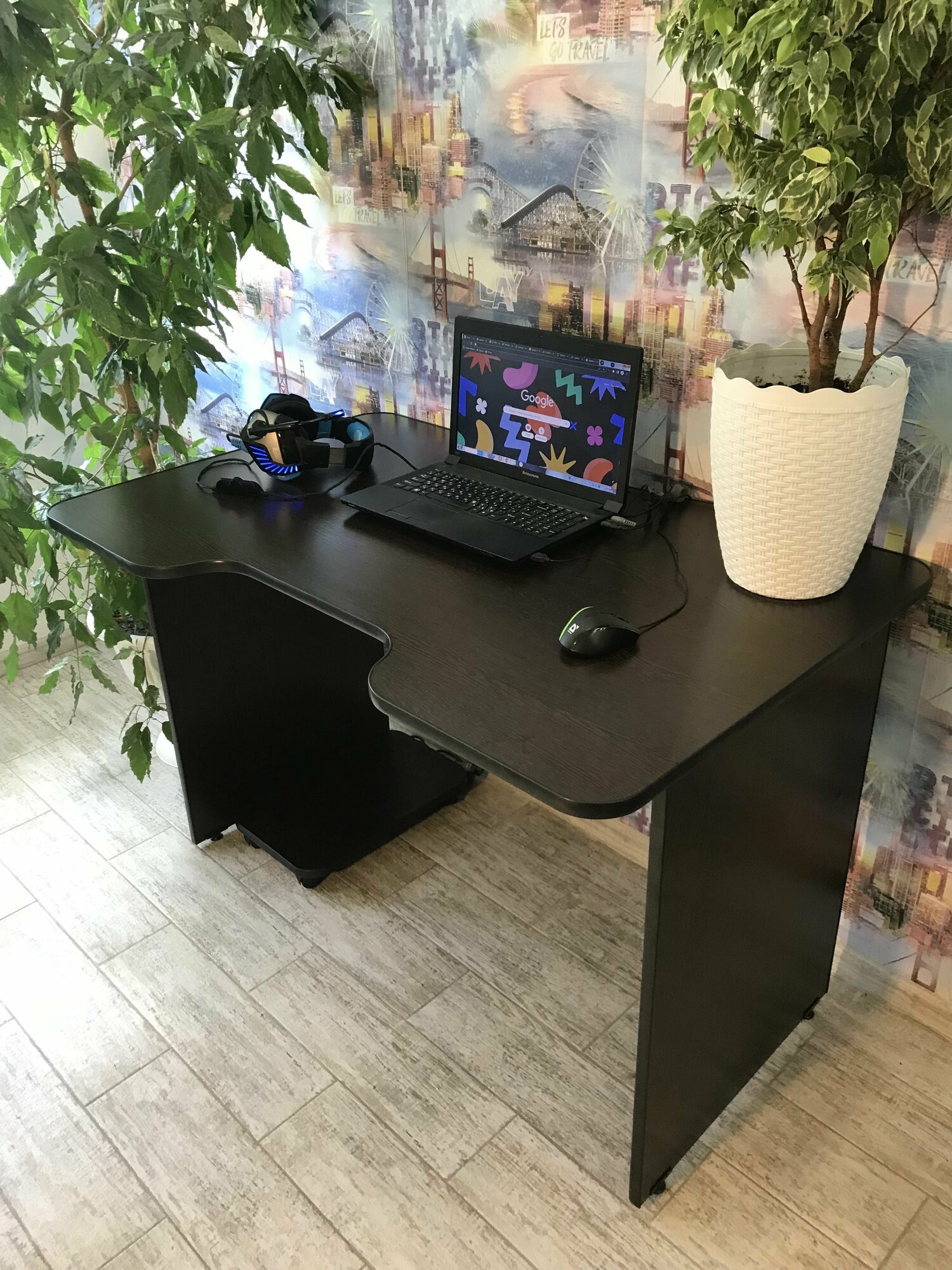 Компьютерный письменный стол ADRENALINE Игровой Геймерский Венге/Черный 120х75х78 - фотография № 5