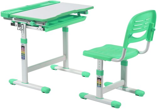 Комплект парта + стул FUNDESK парта + стул Cantare 66.4x49.3 см green