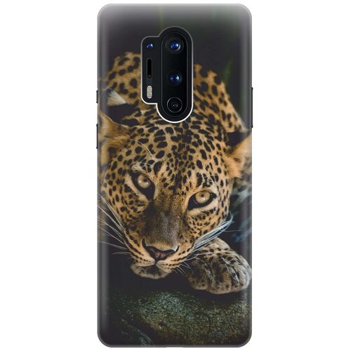 фото Cиликоновый чехол на oneplus 8 pro / ванплюс 8 про с принтом "загадочный леопард" gosso