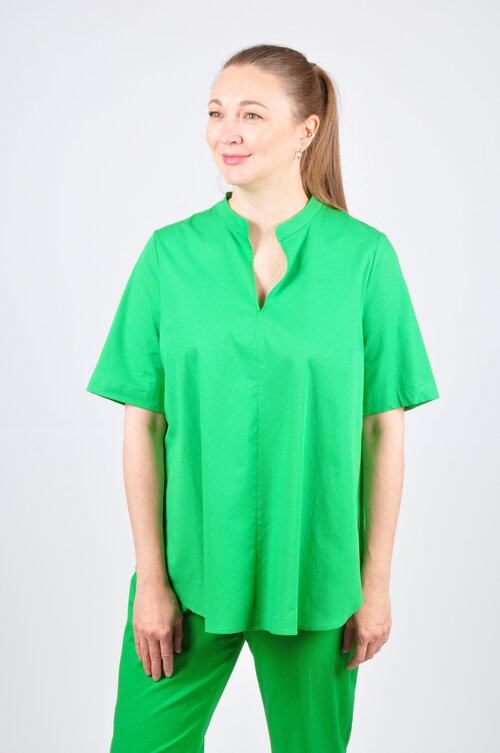 Блуза  LUISA VIOLA, короткий рукав, размер 39F, зеленый
