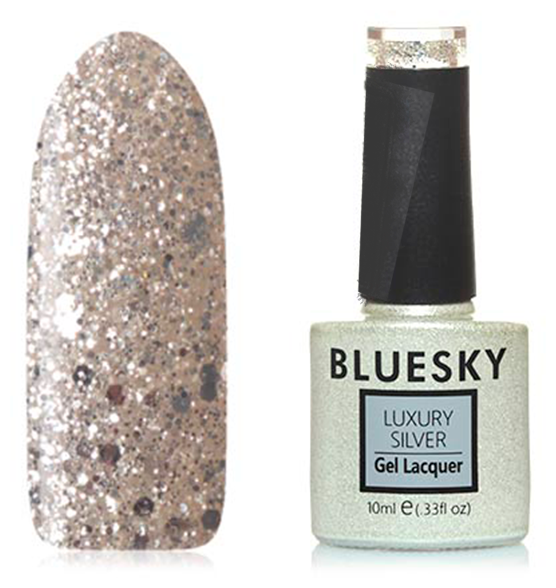 Гель-лак №401 Luxury Silver 10 мл, BLUESKY