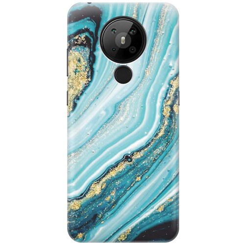 фото Cиликоновый чехол на nokia 5.3 / нокиа 5.3 с принтом "green marble" gosso